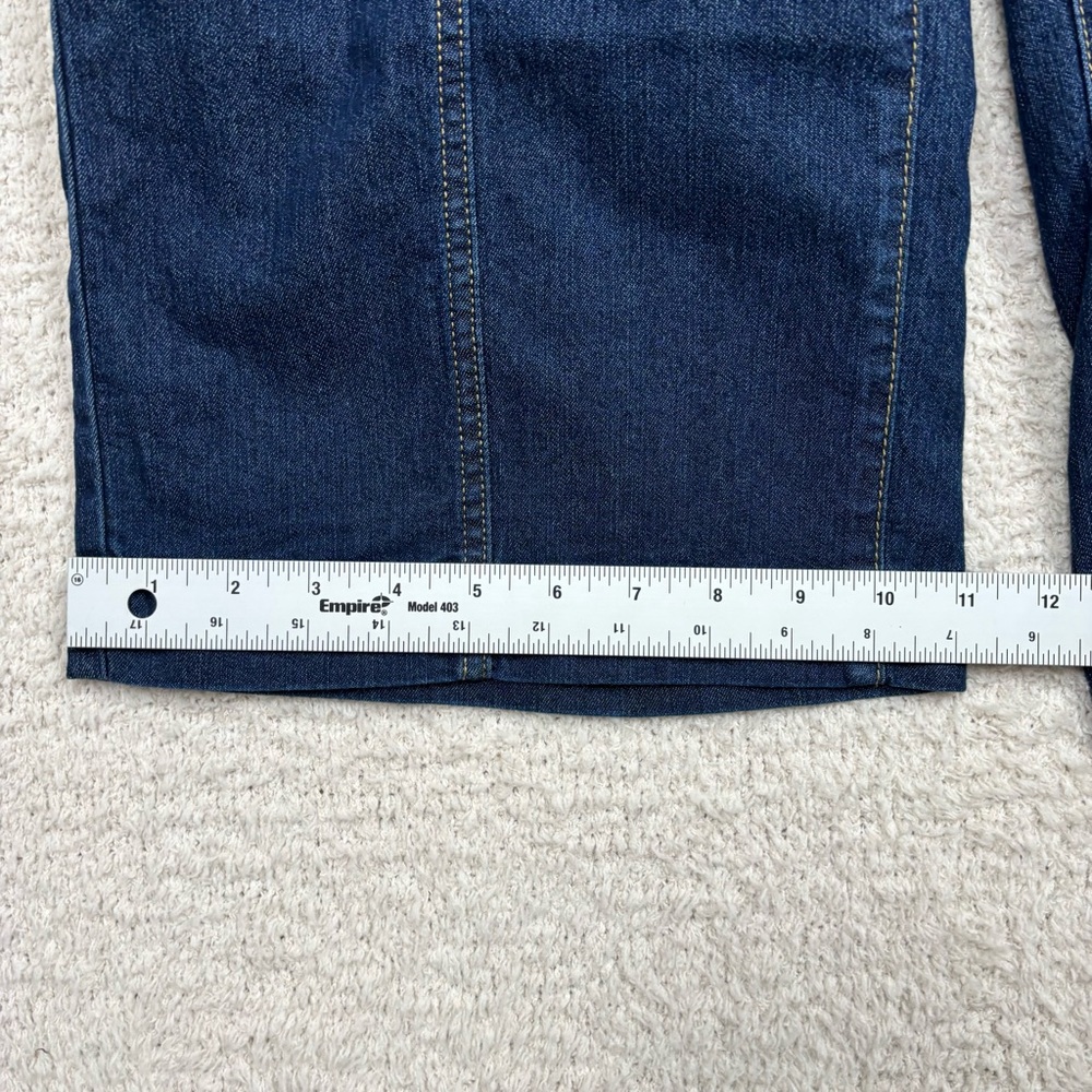 Michael Kors Jeans Womens 14 Blue Selma Crop Wide Leg High Rise Zip‎ Fly Denim - Picture 13 of 14